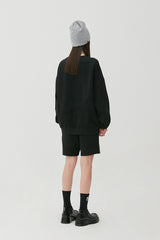 Reverse Bear Patch Crewneck_Black (6684840034422)