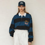 GHCラグビーシャツ/GHC RUGBY SHIRT_BLUE BROWN
