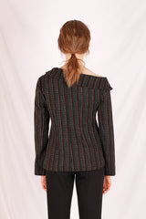 stripe offshoulder jacket (6640100409462)