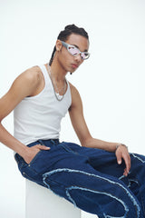コンマデニムパンツ/Comma Denim Pants Blue