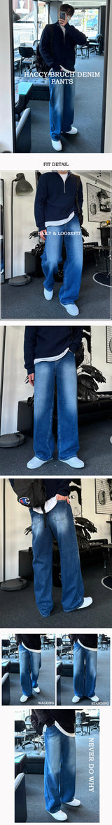 ハッシーブラシワイドデニムパンツ / HACCY BRUSH WIDE DENIM PANTS(ONE COLOR)