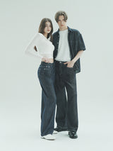 ワイドリネンデニムパンツ / W67 WIDE LINEN DENIM PANTS_MEDIUM BLUE