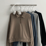 ブテンボタンカラーショートクロップスウェットシャツ/Buten button collar short cropped sweatshirt