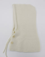 Tenu two-button hoodie knit ribbon strap balaclava