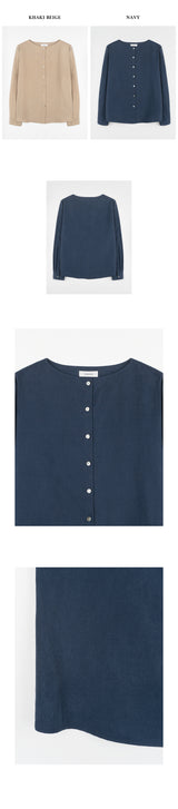 Boatneck plain blouse (6654553587830)