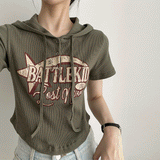 ファストスナップフード半袖Tシャツ/ Fast Snap Hooded Short Sleeve Tee
