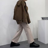 レッグ アップ サイド スリット スラックス / UN702 Leg Up side slit slacks (2 colors)