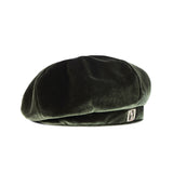 VA Square Stud Octagon Velvet Beret / Khaki