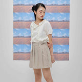 Kairo pleats skirt (beige) (6684261220470)