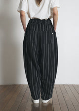 DOTTED-STRIPE BALLOON SWEAT PANTS (Black) / ドットストライプバルーンスウェットパンツ