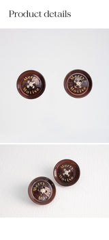 シグネイチャーボタンピアス/Merry,Motive signature button earring (Wine)