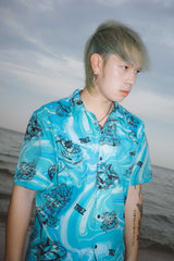 TZ SUMMER BEACH SHORT SLEEVE SHIRT - BLUE (6635120197750)