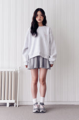 Lettering Round Neck Sweatshirt (W-MELANGE)