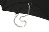 0 4 chain crop sweat shirt - BLACK (6601587032182)