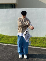 Big Pocket Balloon Cargo Denim Pants 2C