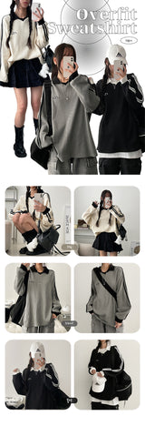Tian oversized fit and flared knit sweatshirt