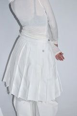 [pepe]cotton pleated wrap skirt (white)