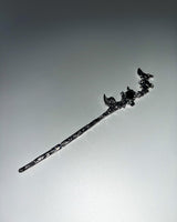 Silver black cubic geometry ornamental hairpin