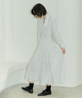 CHELSEA COLLAR FLARE DOT ONEPIECE - WHITE (6689412841590)