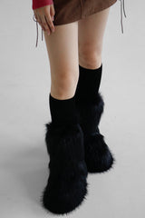 ブラックファーブーツ/black fur boots