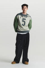 COLOR BLOCK SWEAT SHIRT (green mix)