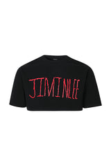 シグネチャーロゴドローイングクロップTシャツ