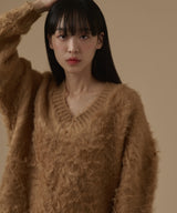 モヘアVネックニット