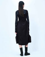 ピンタックジャージードレス/DOZI - Pintuck Jersey Dress _ Black