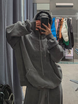 (UNISEX) ダブルパッチ羊起毛オーバーフード