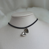 [Aespa Winter Necklace] Vintage Heart Locket Choker Necklace - Silver ver.