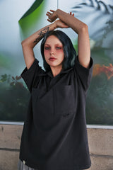 N-BT POCKET 1/2 COLLAR-TEE (Charcoal)