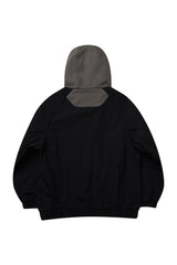 PIPPING MIX ANORAK HOODIE_BLACK