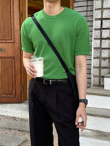 ドットバックベンドワンタックセミワイドスラックス / Dot Back-Bend One Tuck Semi-Wide Slacks (4 colors)