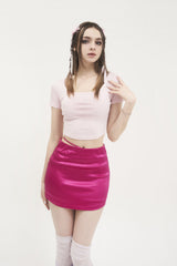 クロップドロゴTシャツ / [Seow] Croped logo T-shirts, pink