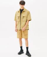 TWO POCKET STRING HALF SHIRTS (KHAKI) (6585202704502)