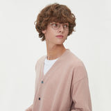 LAMBSWOOL V NECK CARDIGAN_PINK (6612827635830)