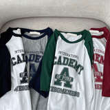 Pure color raglan short-sleeved T-shirt