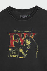 デンジャラズマイキャットTシャツ / Dangerous my cat t-shirts (washed charcoal)