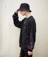ファイヤーパターン袖プリントトレーナー/スウェット/FIRE PATTERN SWEATSHIRT (4580960993398)