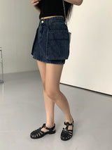 オベットビッグポケットデニムミニスカート/Obet Big Pocket Denim Mini Skirt