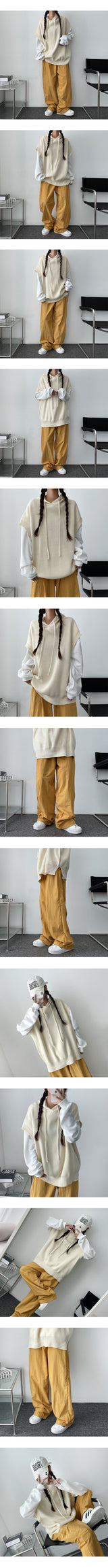 The Deep Boxy Hood Knit Vest