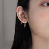 [single earring]14K gold oval earring (s) (6680497029238)