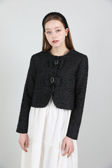 ツイードリボンジャケット / Tweed Ribbon Jacket Black