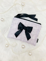 Glossy Double Ribbon Zip-pouch (M
