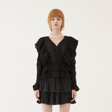 RUFFLED BLOUSE (BLACK) (6579703152758)