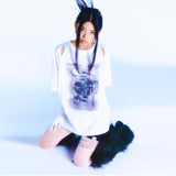 カットアウトグラフィックTシャツ / 222 Cutout graphic t-shirts - White