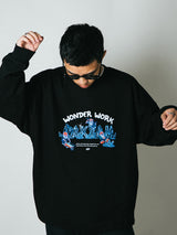 DAKYAM 2023 A/W Wonder Work Worker Gem Miner Illustration Crew Neck Sweatshirt