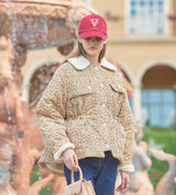Flower Fleece Quilted Jacket (Yellow) (6643488882806)