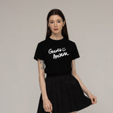ドローイングロゴスマイルスリムショートスリーブTシャツ/Drawing logo smile Slim short-sleeved T-shirt