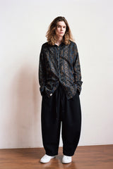 "PRE-ORDER 4/16~" WOOD-CUT DROP-SHOULDER SHIRT (Black) (6546130862198)